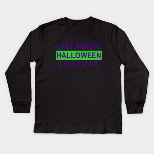 Last Minute Halloween Costume - Purple Green Kids Long Sleeve T-Shirt